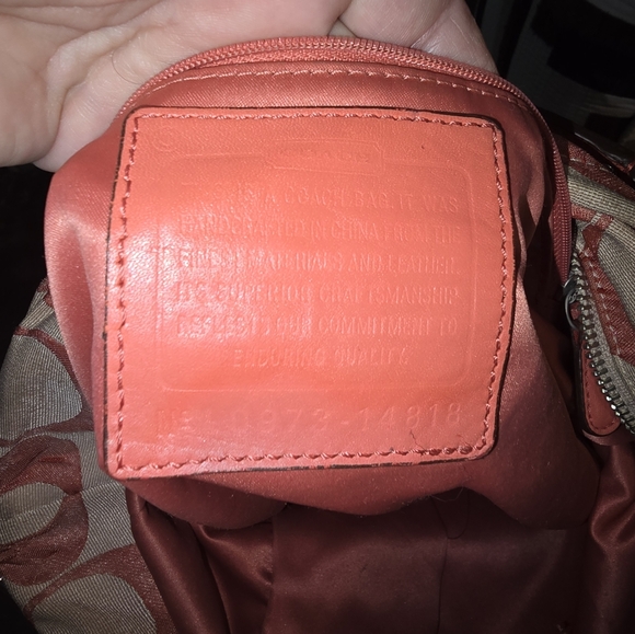 Coach Coral/Salmon Signature Pattern Bag - Rehab Project - Picture 5 of 10